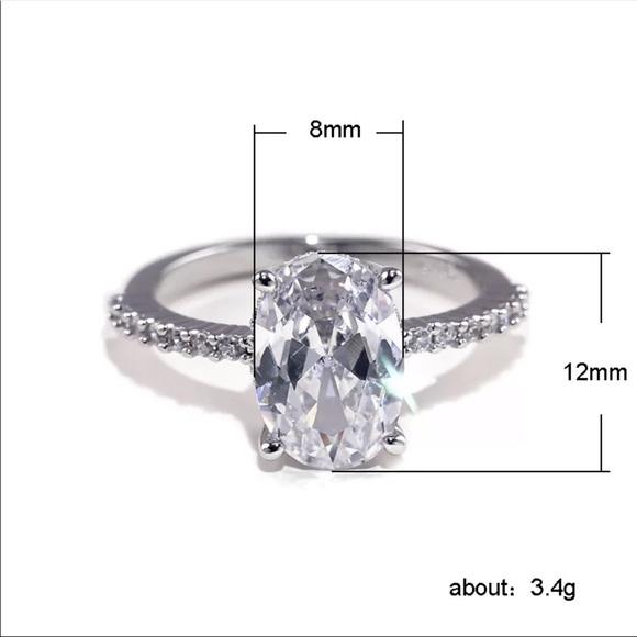 *NEW*925 Silver Oval Cut Diamond Ring 💍 - Picture 6 of 6